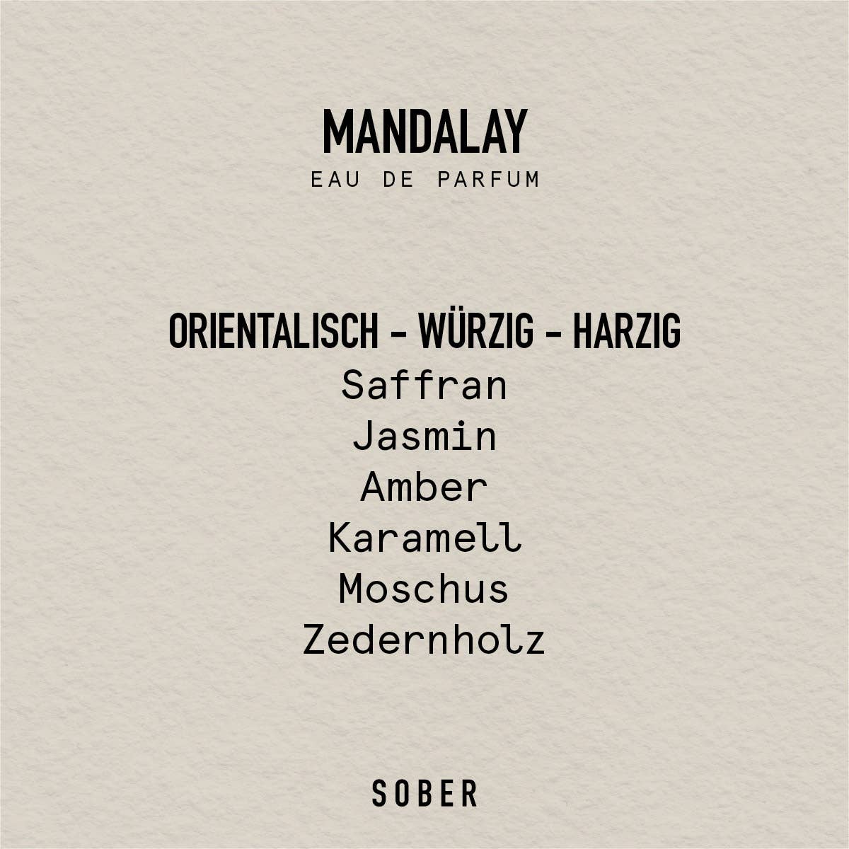 sober - MANDALAY Eau de Parfum - ROSA ECK