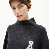 ICONIC Å RAMONAA BOUCLÉ Strickjacke • Steel Melange Oatmilk