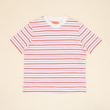 T-Shirt Gestreift aus Bio-Baumwolle | Rot/Lila/Weiß - ROSA ECK Concept Store