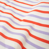T-Shirt Gestreift aus Bio-Baumwolle | Rot/Lila/Weiß - ROSA ECK Concept Store
