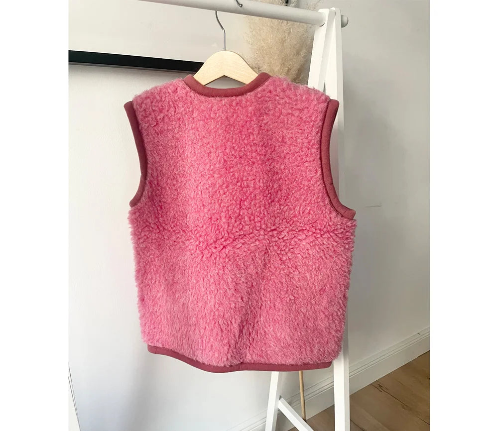 Alwero - ALPEN Weste aus Wolle | Pink - ROSA ECK - , ,