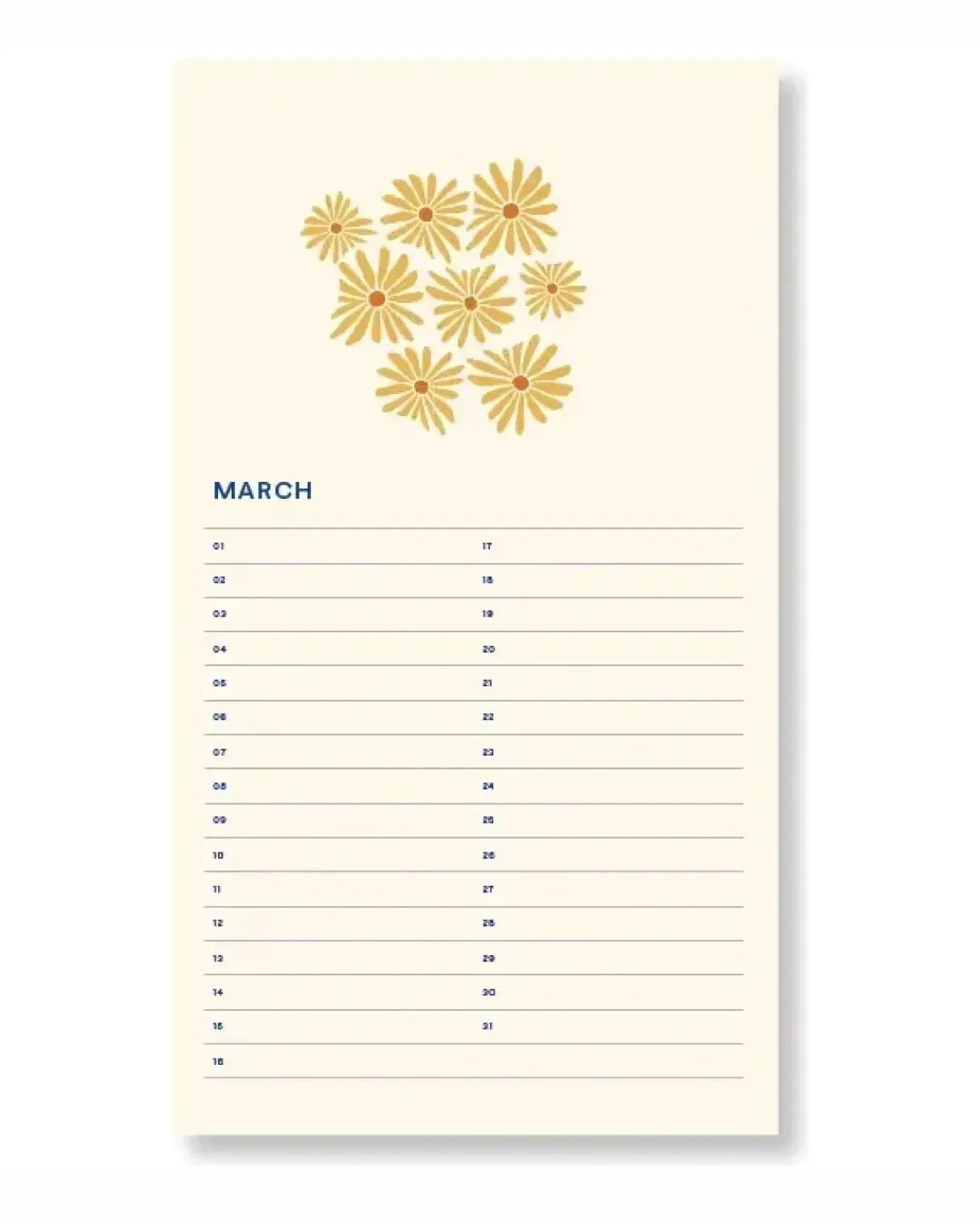 A - Journal - BIRTHDAY CALENDER Geburtstagskalender • Flowers Beige - Kalender - ROSA ECK Concept Store