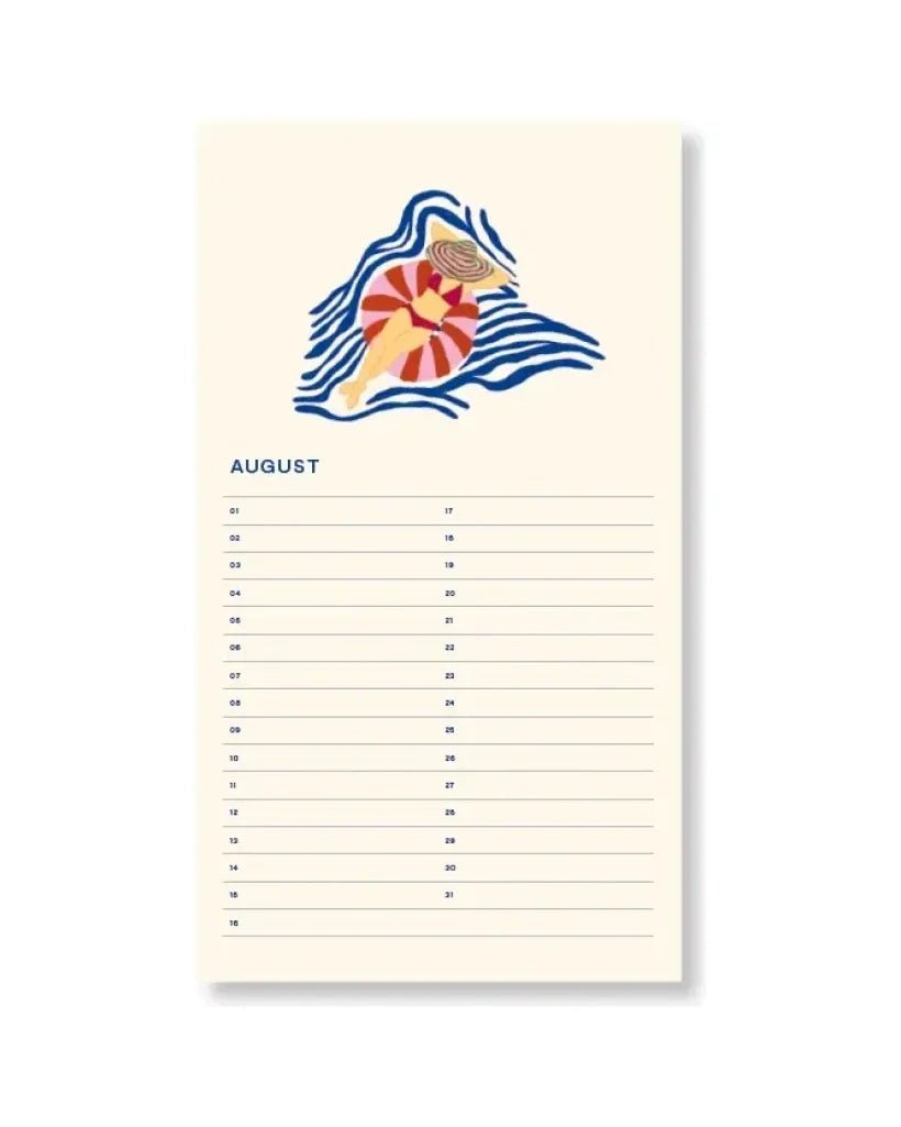 A - Journal - BIRTHDAY CALENDER Geburtstagskalender • Palmtree Checkered - Kalender - ROSA ECK Concept Store