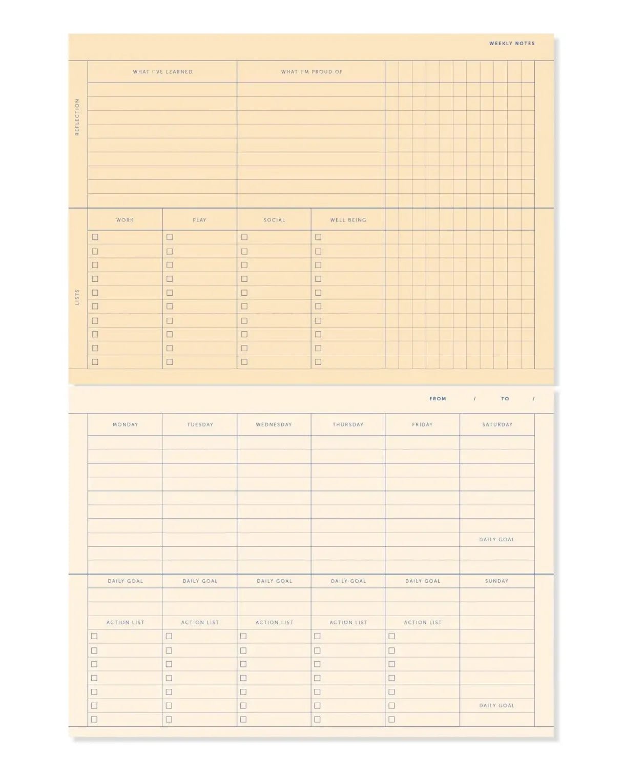 A - Journal - DESKPLANNER Terminplaner • Checkered Coral - Terminplaner - ROSA ECK Concept Store