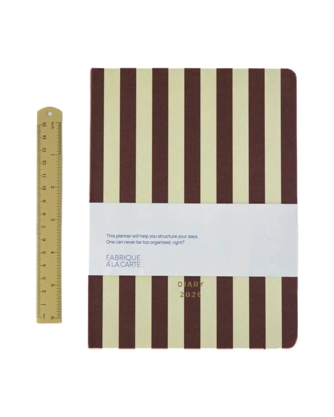 A - Journal - DIARY 2026 Tagebuch • Stripes Brown - Tagebuch - ROSA ECK Concept Store