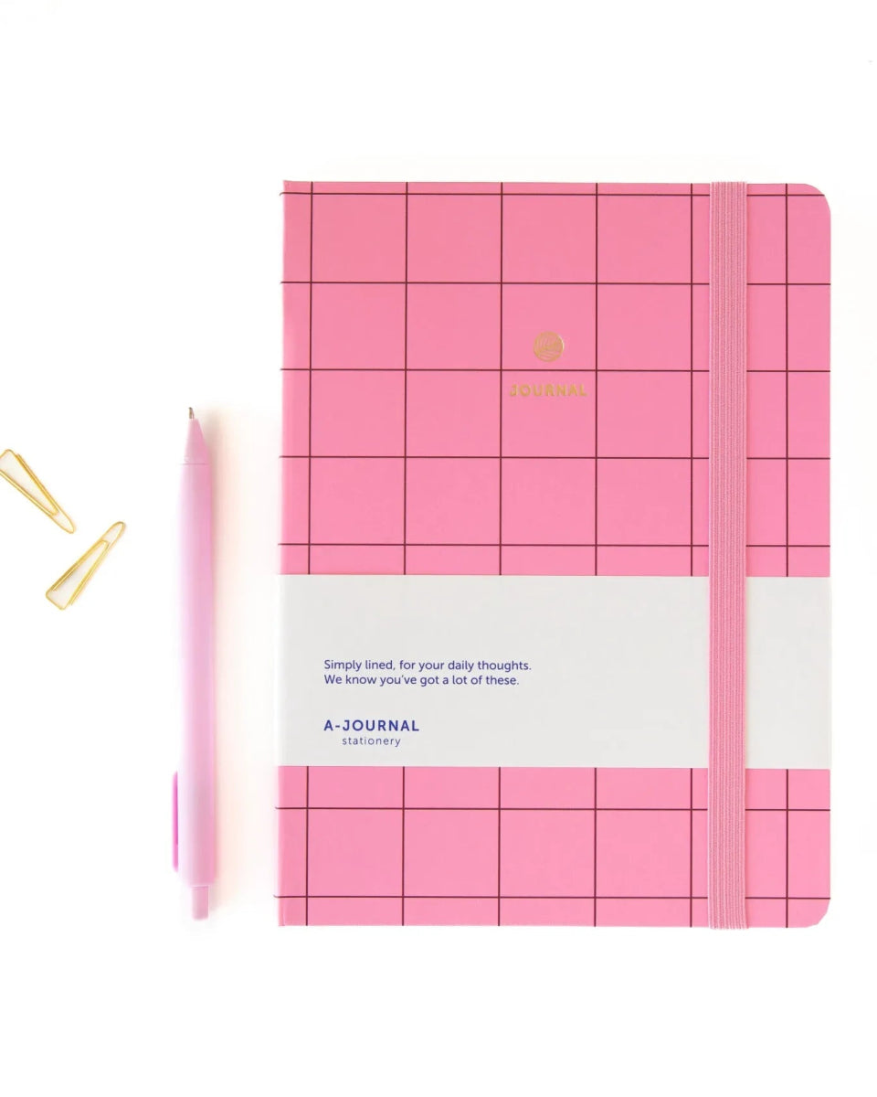 A - Journal - JOURNAL Notizbuch • Pink Kariert - Notizbuch - ROSA ECK Concept Store