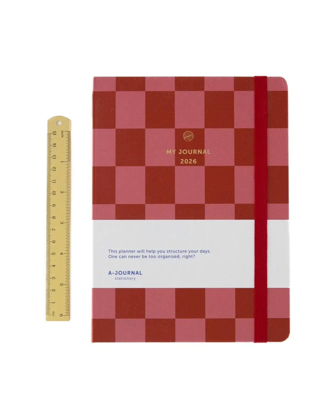 A - Journal - MY JOURNAL 2026 Tagebuch • Checkered Red Pink - Tagebuch - ROSA ECK Concept Store
