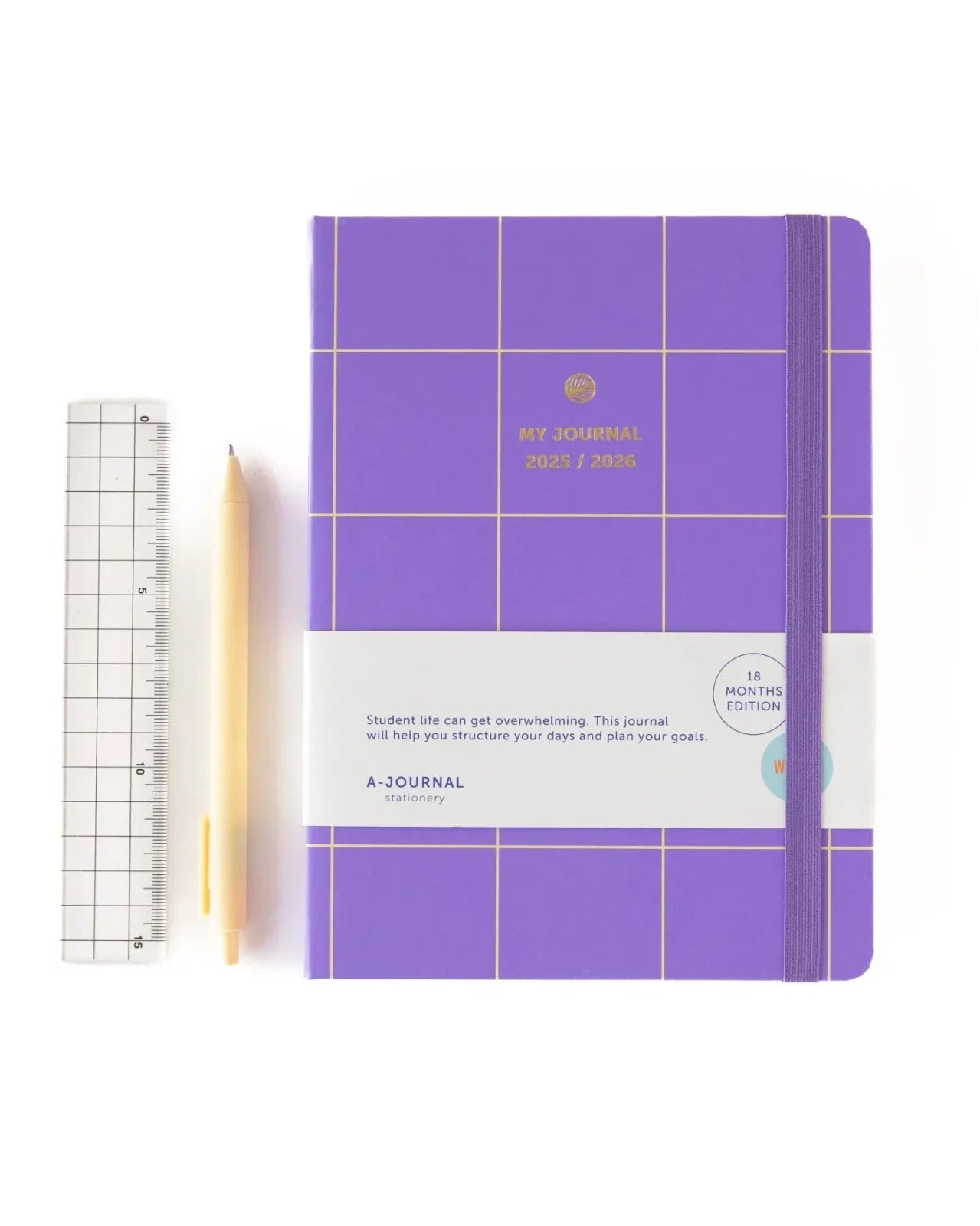A - Journal - MY JOURNAL Schultagebuch (2025/2026) • Lilac Checkered - Notizbuch - ROSA ECK Concept Store