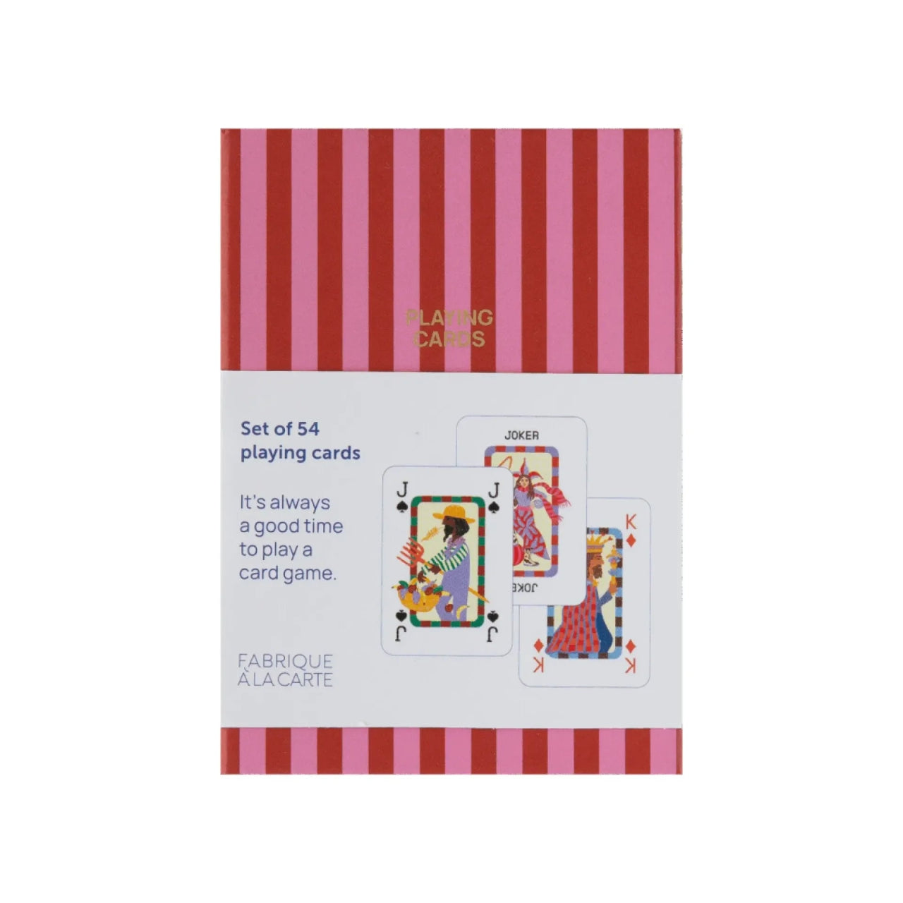 A - Journal - PLAYING CARDS Spielkarten • Stripes Red Pink - Spielkarten - ROSA ECK