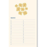 A - Journal Stationery - BIRTHDAY CALENDER Kalender (Undated) Sun - ROSA ECK - Blume, Sonne,