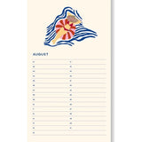 A - Journal Stationery - BIRTHDAY CALENDER Kalender (Undated) Sun - ROSA ECK - Blume, Sonne,