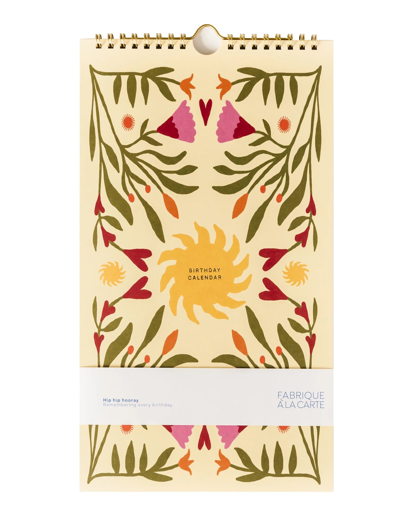 A - Journal Stationery - BIRTHDAY CALENDER Kalender (Undated) Sun - ROSA ECK - Blume, Sonne,