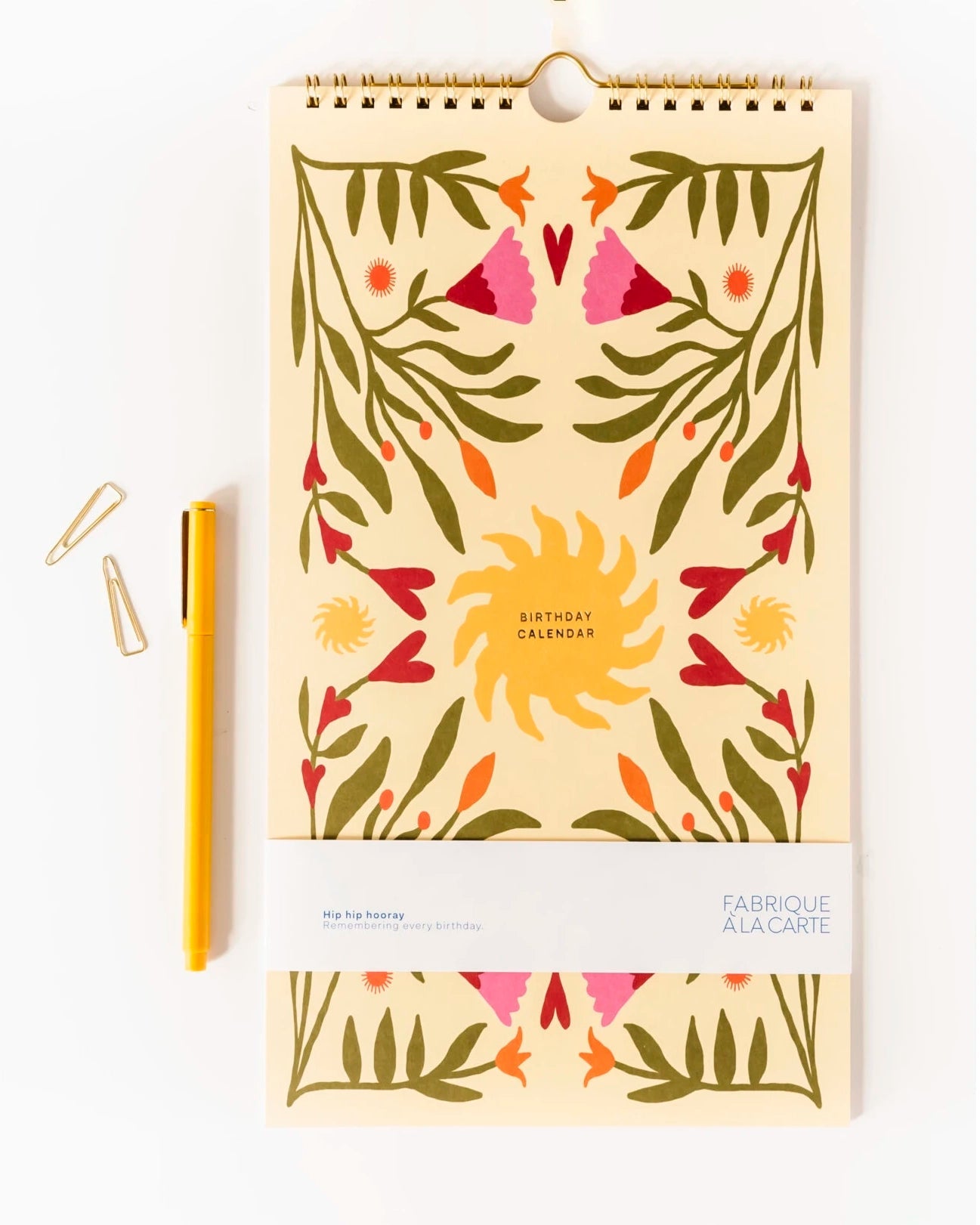 A - Journal Stationery - BIRTHDAY CALENDER Kalender (Undated) Sun - ROSA ECK - Blume, Sonne,