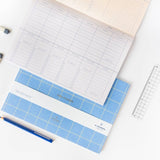 A - Journal Stationery - DESK PLANNER Wochenplaner Lavendelblau - ROSA ECK - Blau, Kalender, Papier
