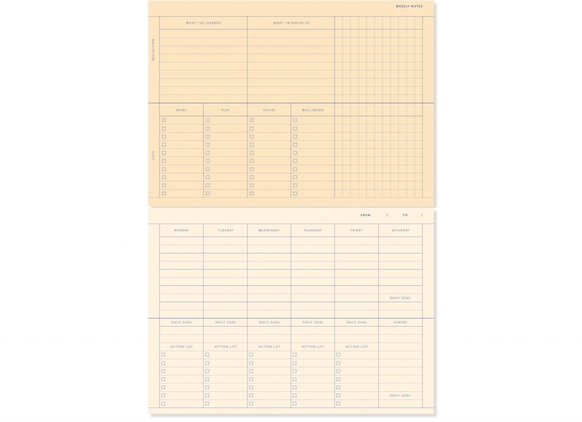 A - Journal Stationery - DESK PLANNER Wochenplaner Rot - ROSA ECK - Kalender, Papier, Rot