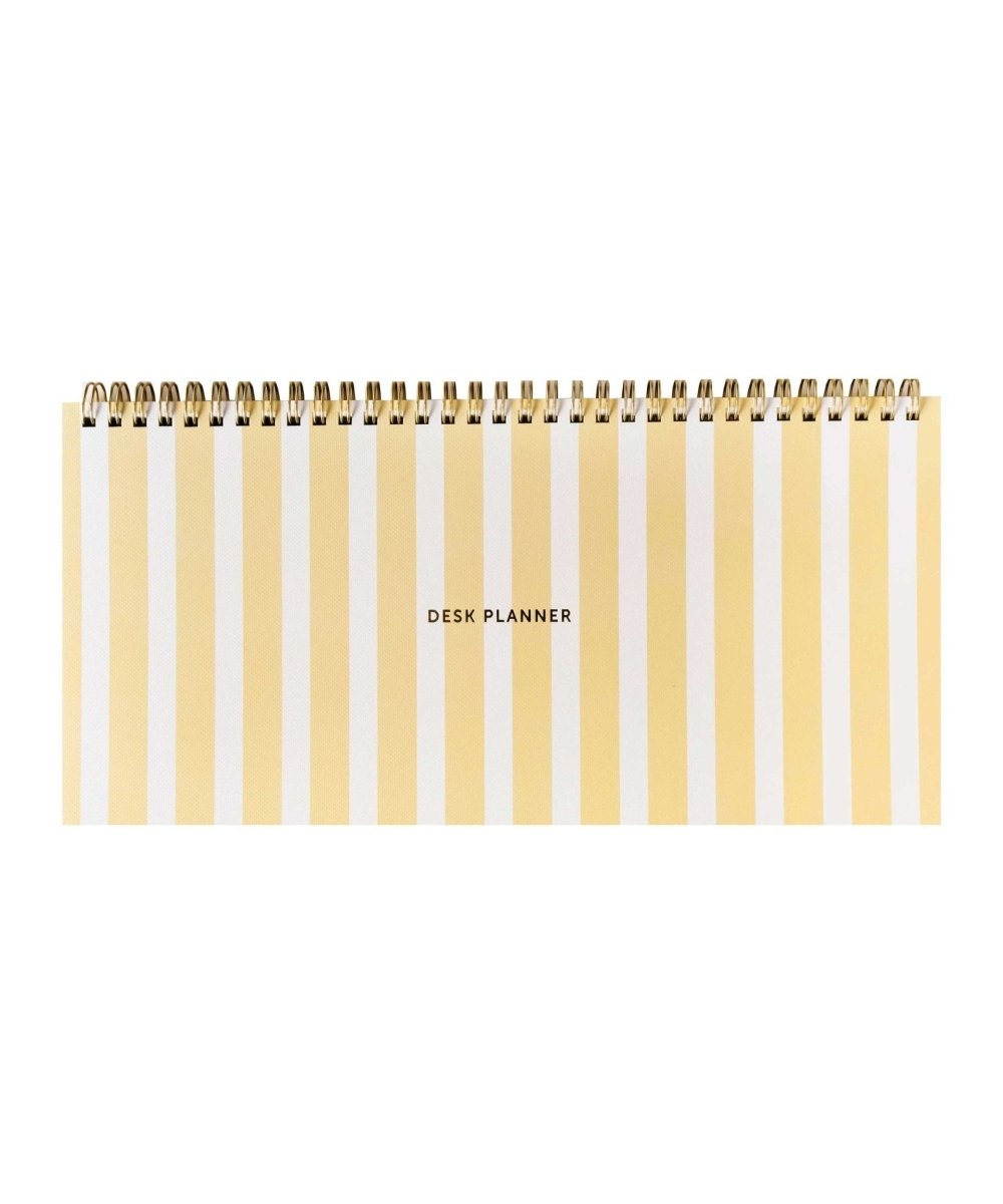 A - Journal Stationery - DESK PLANNER Wochenplaner Streifen Gelb - ROSA ECK - Gelb, Kalender,