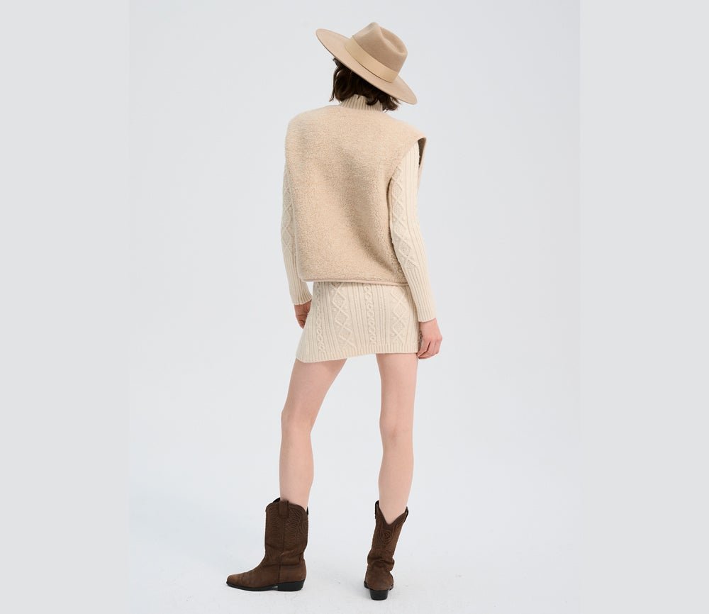 Alwero - TYB Weste aus Wolle | Sand Brown - Weste - ROSA ECK