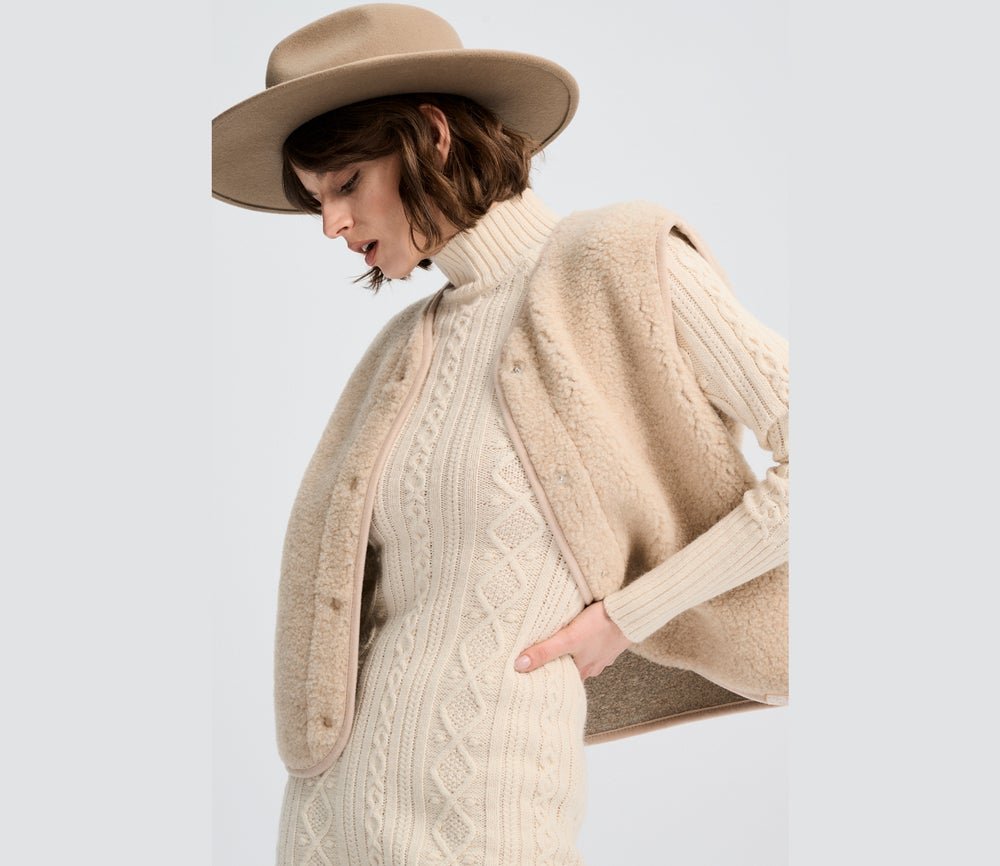 Alwero - TYB Weste aus Wolle | Sand Brown - Weste - ROSA ECK