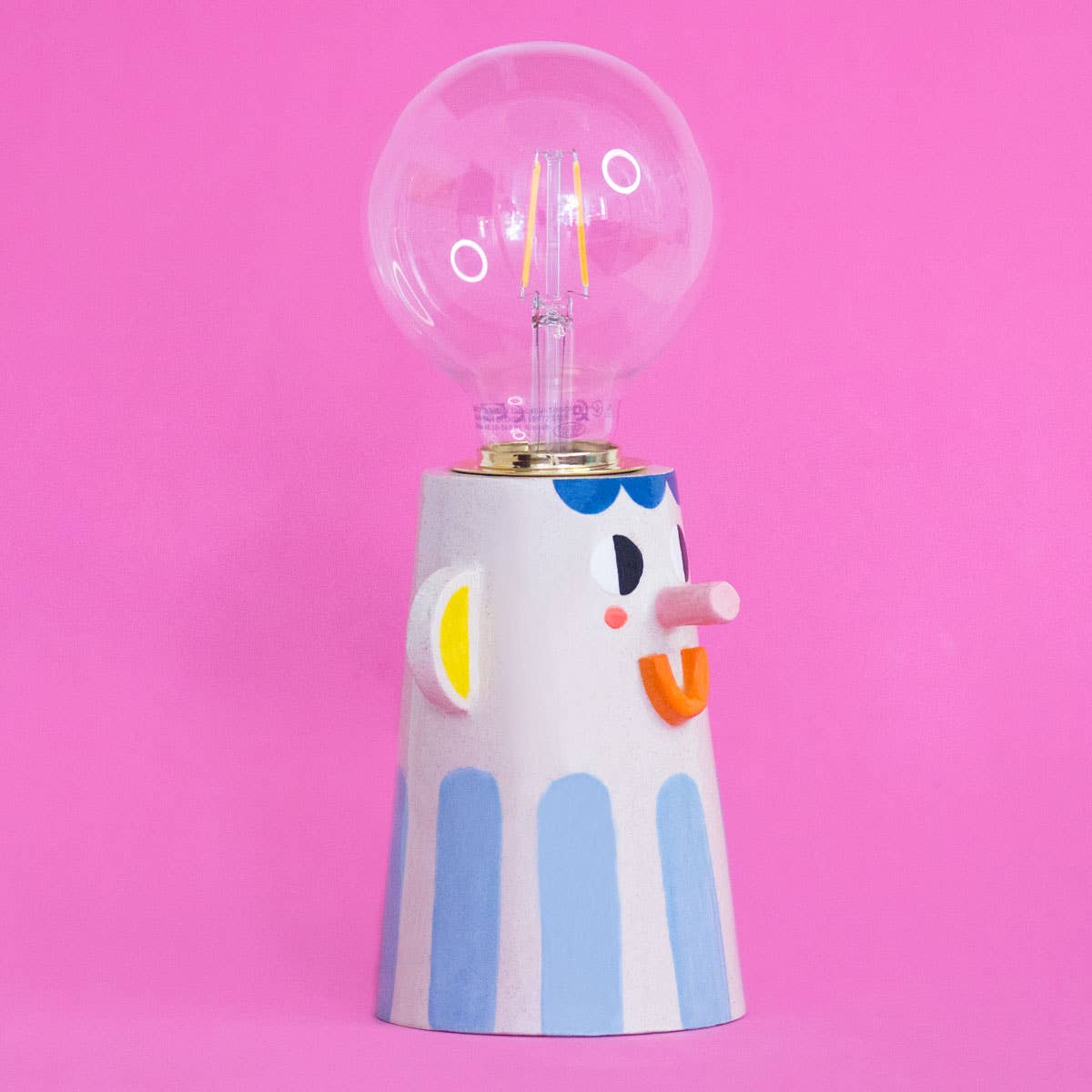 Ana Seixas - BEST FRIEND Keramiklampe Blau - ROSA ECK - Blau, Gelb, Glas
