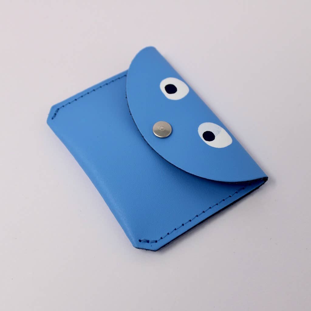 Ark Colour Design - GOOGLE EYE Mini - Geldbeutel Himmelblau - ROSA ECK - Blau, Leder,
