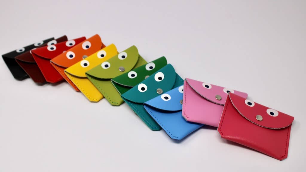 Ark Colour Design - GOOGLE EYE Mini - Geldbeutel Orange - ROSA ECK - Leder, Orange,