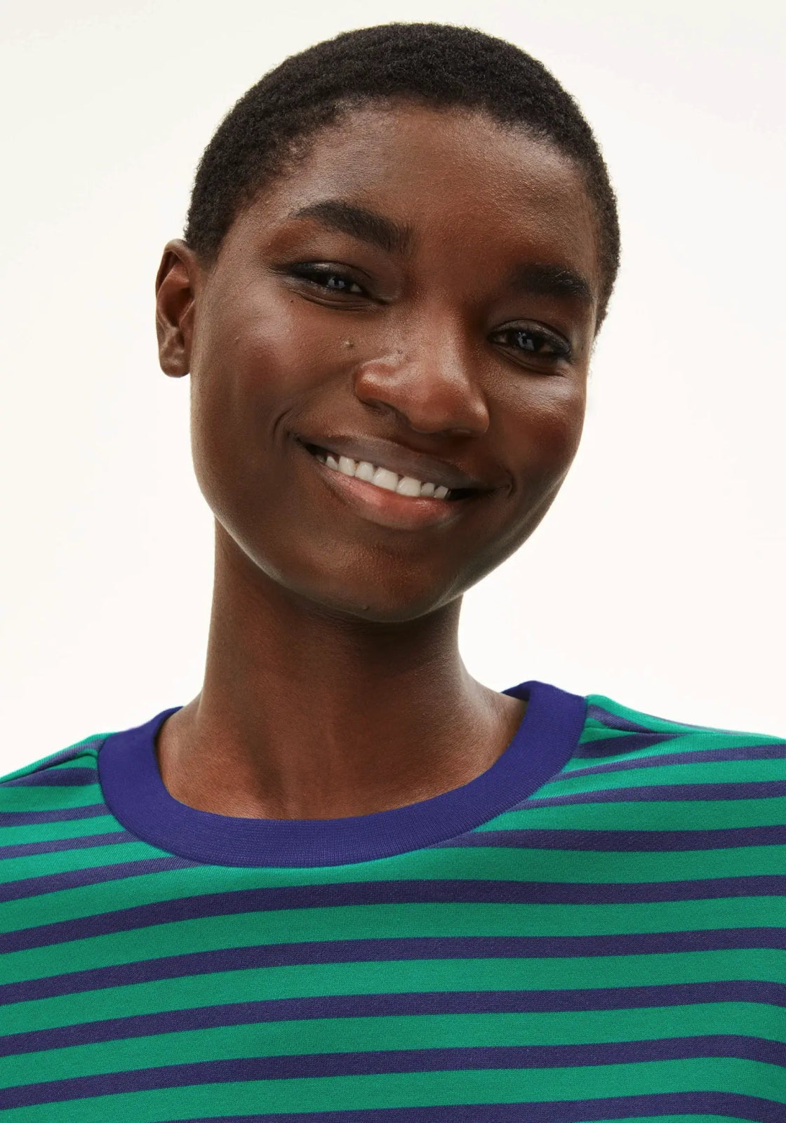 ARMEDANGELS - FRANKAA MAARLEN STRIPE Sweatshirt • emerald green - blue noon - ROSA ECK Concept Store