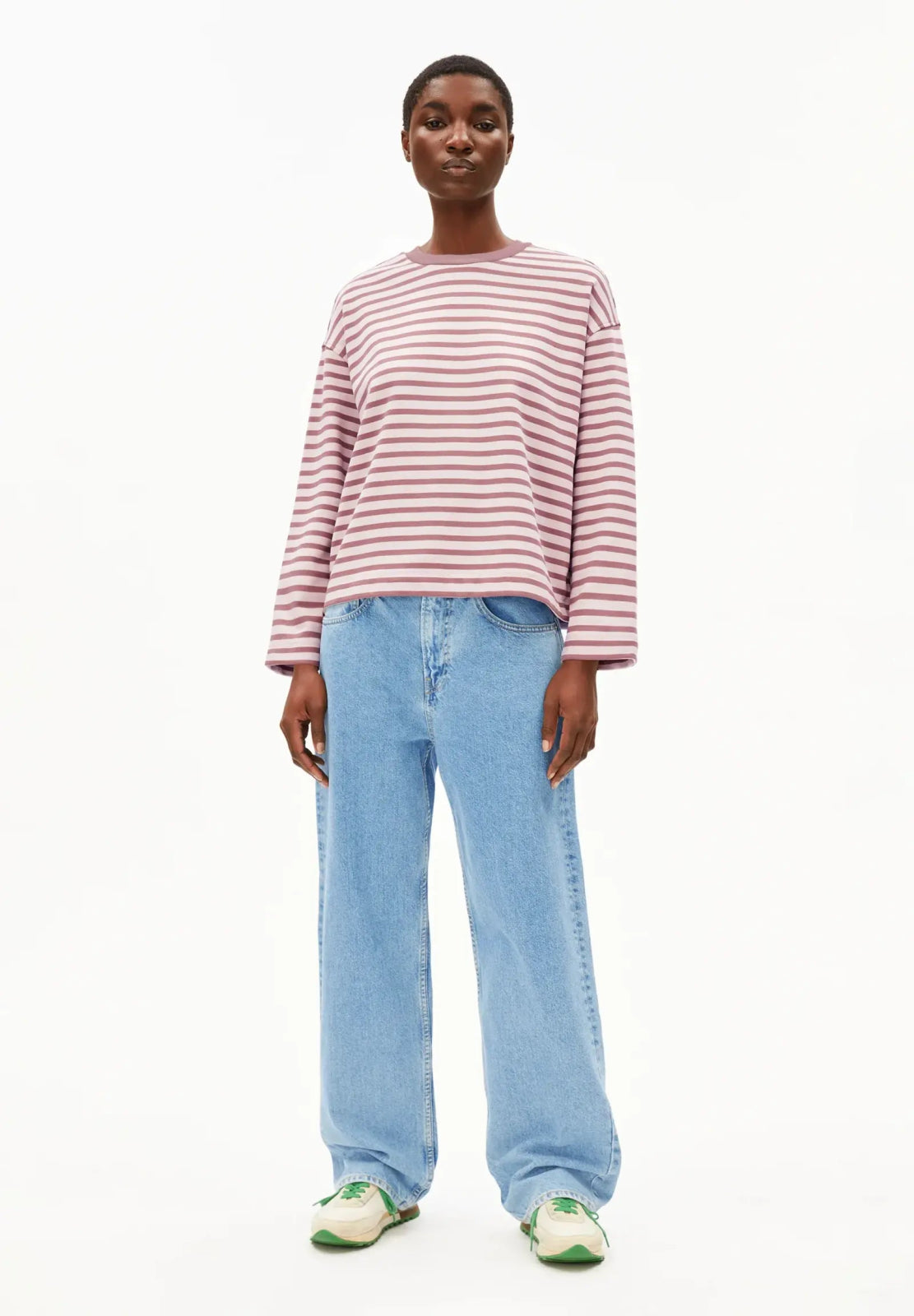 ARMEDANGELS - FRANKAA MAARLEN STRIPE Sweatshirt • ice grape - dark berry - ROSA ECK Concept Store