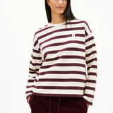 ARMEDANGELS - FRANKAA MAARLEN STRIPE Sweatshirt • undyed - dark cranberry - Pullover - ROSA ECK