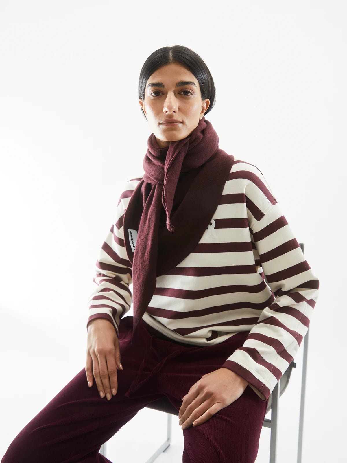 ARMEDANGELS - FRANKAA MAARLEN STRIPE Sweatshirt • undyed - dark cranberry - Pullover - ROSA ECK