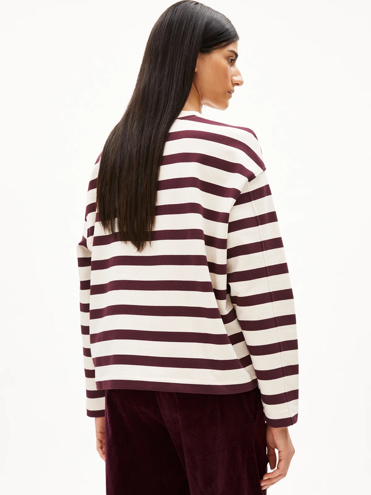 ARMEDANGELS - FRANKAA MAARLEN STRIPE Sweatshirt • undyed - dark cranberry - Pullover - ROSA ECK