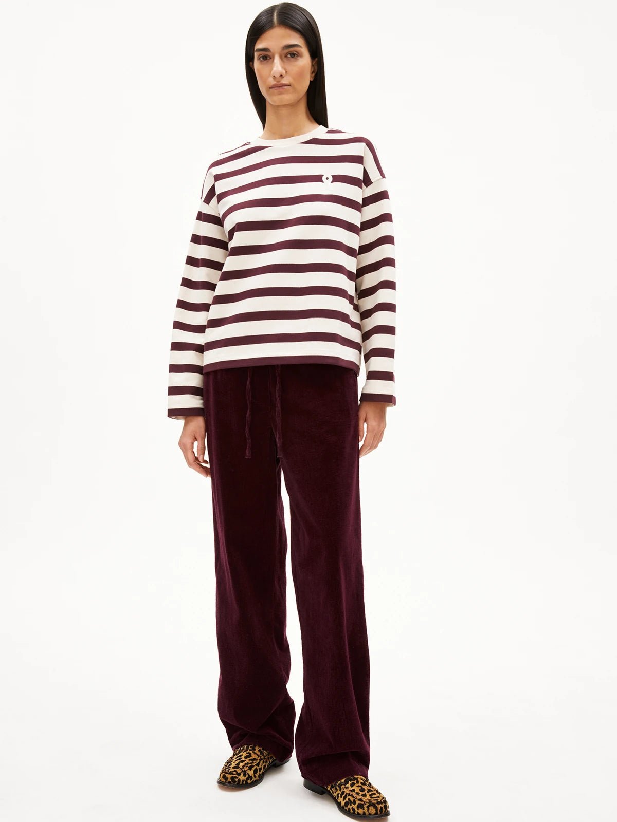 ARMEDANGELS - FRANKAA MAARLEN STRIPE Sweatshirt • undyed - dark cranberry - Pullover - ROSA ECK