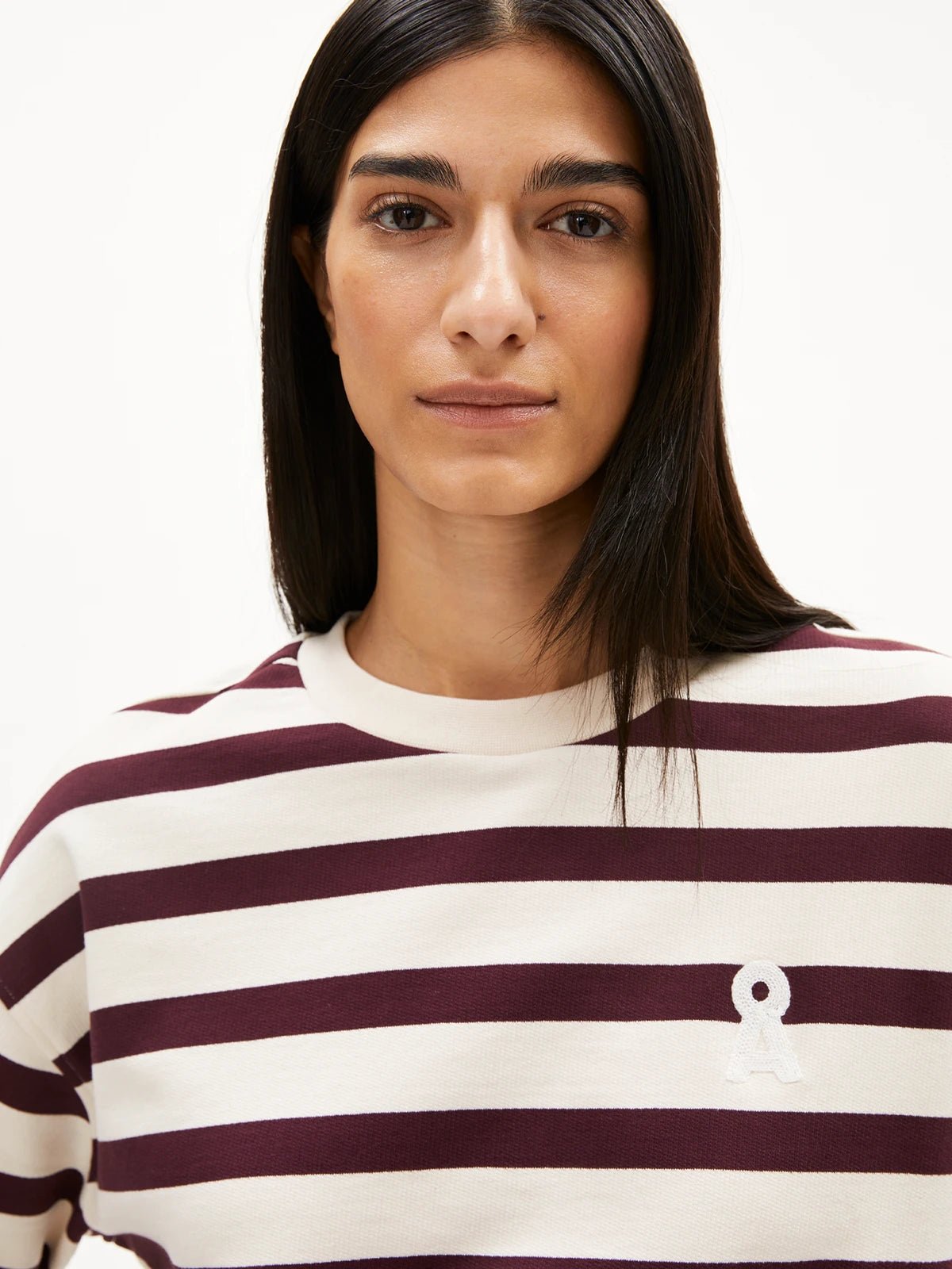 ARMEDANGELS - FRANKAA MAARLEN STRIPE Sweatshirt • undyed - dark cranberry - Pullover - ROSA ECK