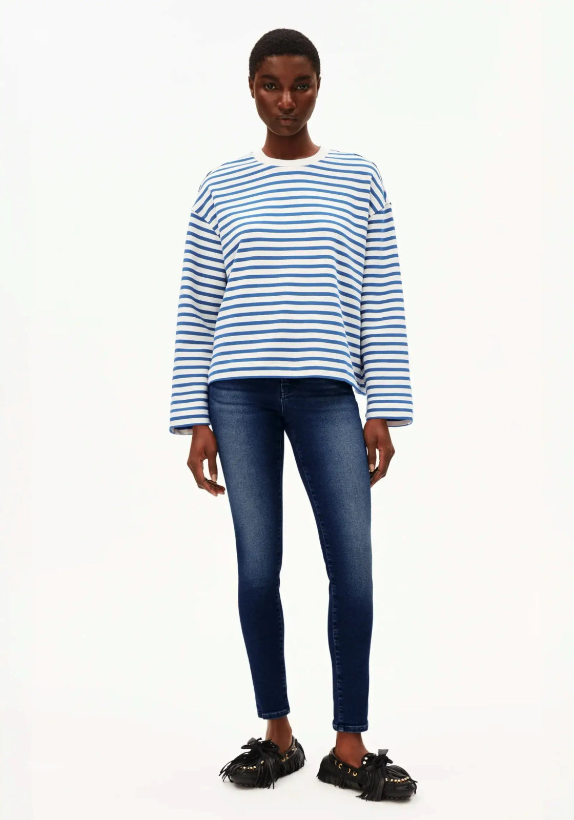 ARMEDANGELS - FRANKAA MAARLEN STRIPE Sweatshirt • undyed - dark morning - ROSA ECK Concept Store