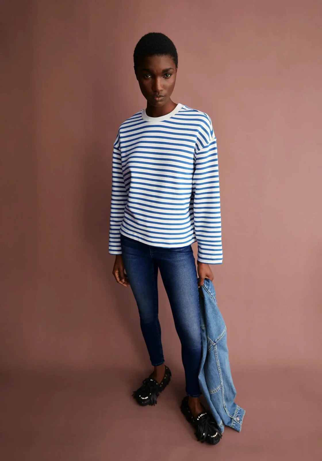 ARMEDANGELS - FRANKAA MAARLEN STRIPE Sweatshirt • undyed - dark morning - ROSA ECK Concept Store