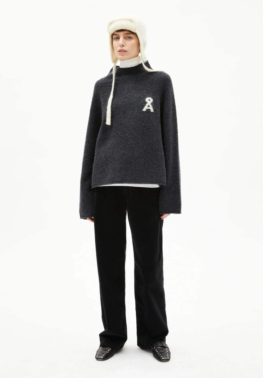 ARMEDANGELS - ICONIC Å RAMONAA BOUCLÉ Strickjacke • Steel Melange Oatmilk - Cardigan - ROSA ECK