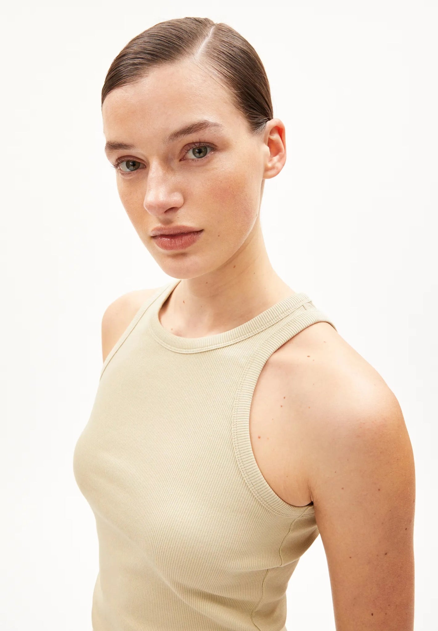 ARMEDANGELS - KANITAA Ripp - Top aus Bio - Baumwoll - Mix | gravel - Top - ROSA ECK -