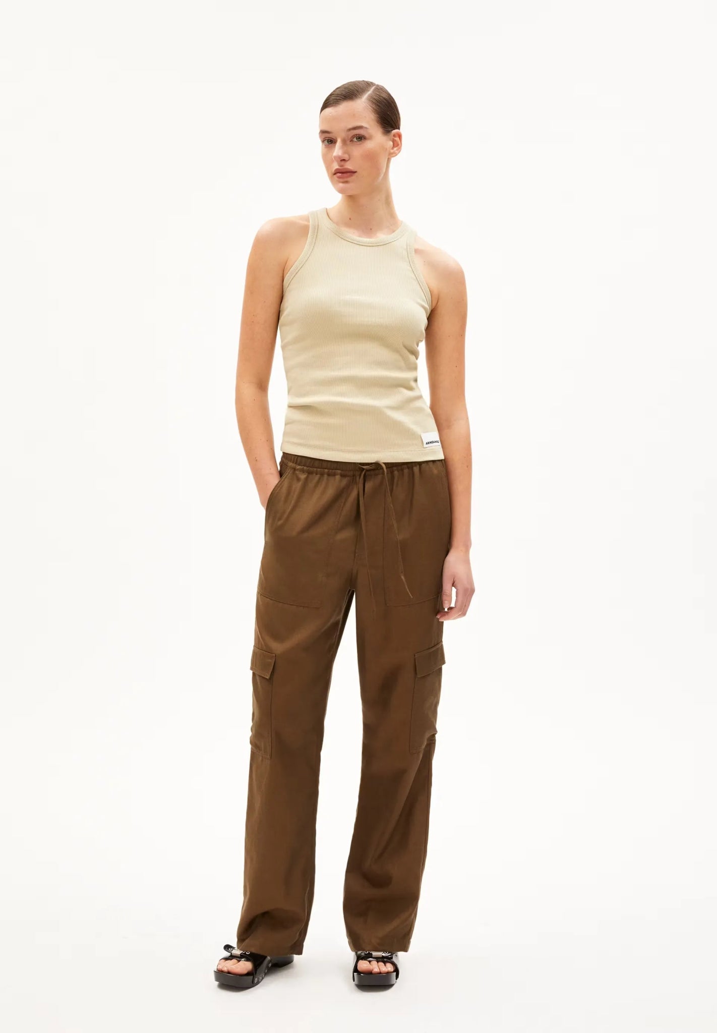 ARMEDANGELS - KANITAA Ripp - Top aus Bio - Baumwoll - Mix | gravel - Top - ROSA ECK -