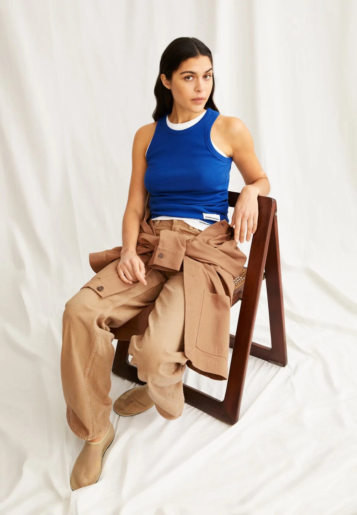 ARMEDANGELS - KANITAA Ripp - Top aus Bio - Baumwoll - Mix | lapis blue - Top - ROSA ECK -