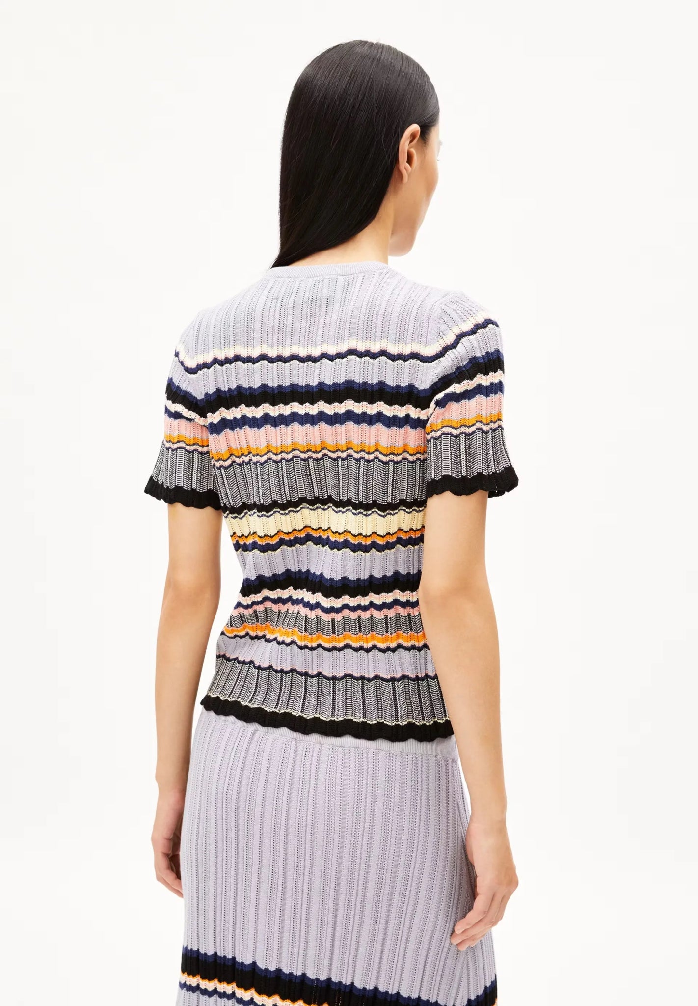 ARMEDANGELS - MAAYA STRIPES Pullover aus Bio - Baumwolle | misty morning - deep rosalilly - Sweater - ROSA ECK -