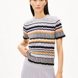 ARMEDANGELS - MAAYA STRIPES Pullover aus Bio - Baumwolle | misty morning - deep rosalilly - Sweater - ROSA ECK -
