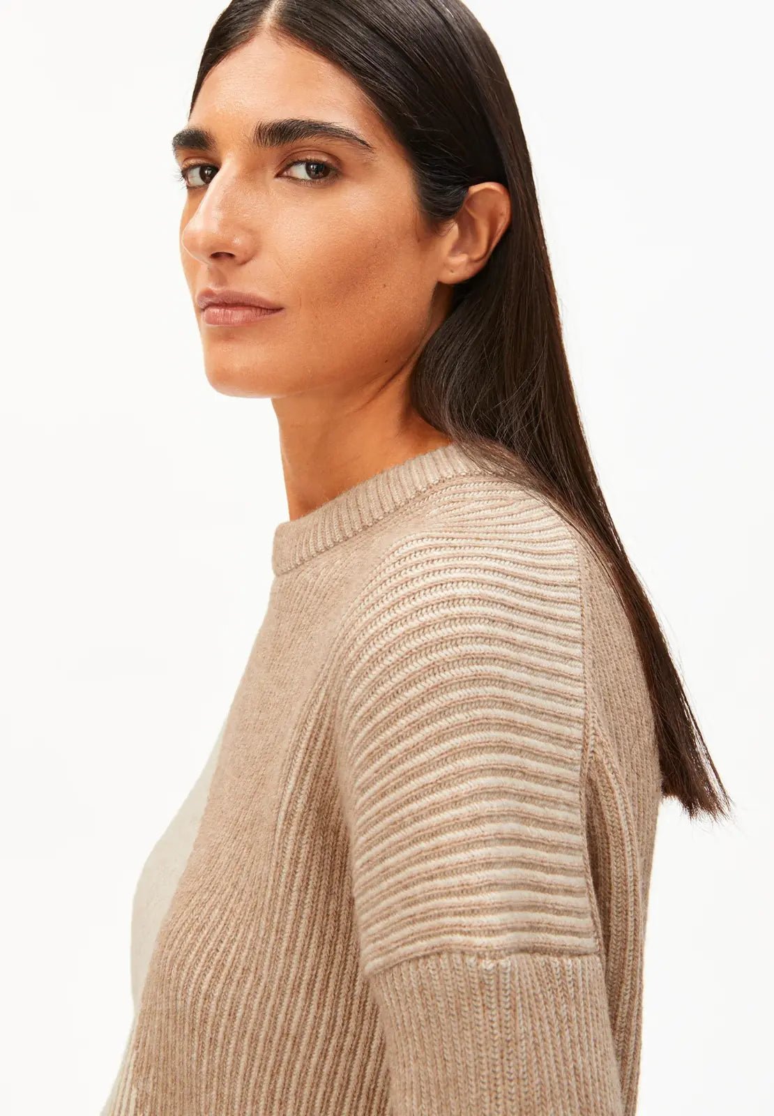 ARMEDANGELS - MAYRAA VANISE Strickpullover • camel melange - oatmilk - Pullover - ROSA ECK