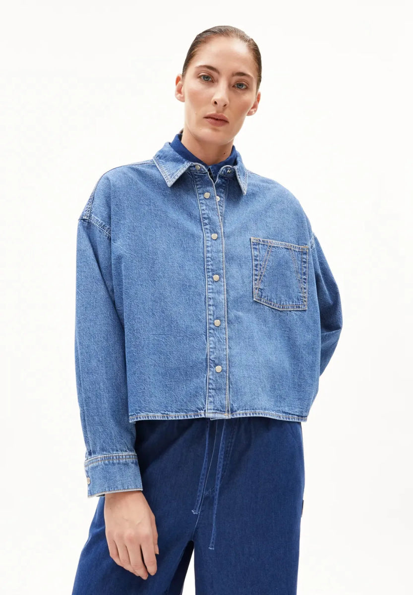 ARMEDANGELS - NALAANI Jeansbluse • sea foam - Hemd - ROSA ECK Concept Store