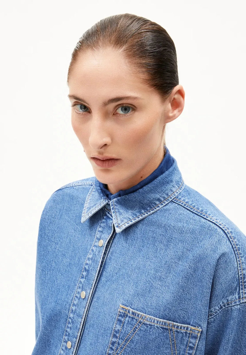 ARMEDANGELS - NALAANI Jeansbluse • sea foam - Hemd - ROSA ECK Concept Store
