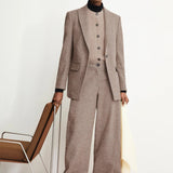 ARMEDANGELS - NYXAA TWEED Hose • pure - walnut cream - Hose - ROSA ECK