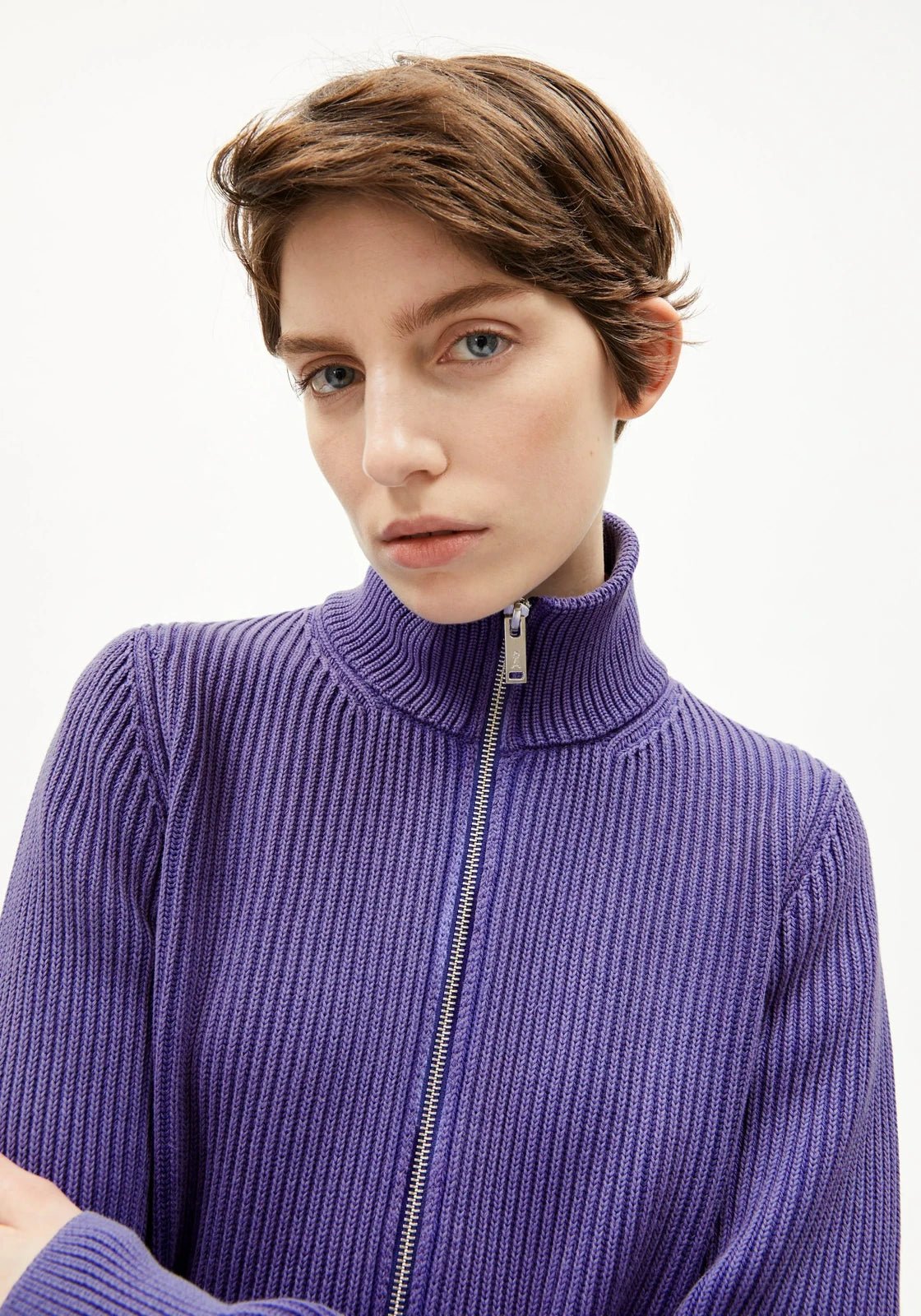 ARMEDANGELS - REBECCAA GMT DYE Cardigan • indigo lilac - Cardigan - ROSA ECK