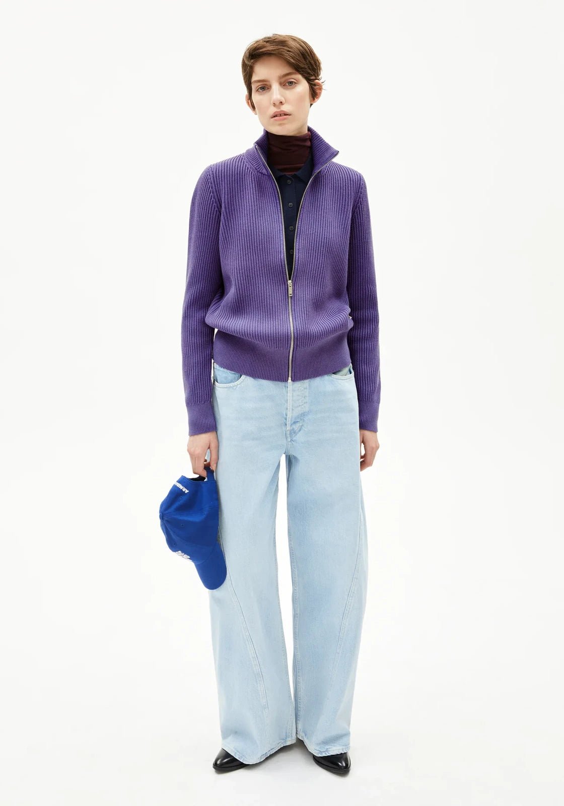 ARMEDANGELS - REBECCAA GMT DYE Cardigan • indigo lilac - Cardigan - ROSA ECK