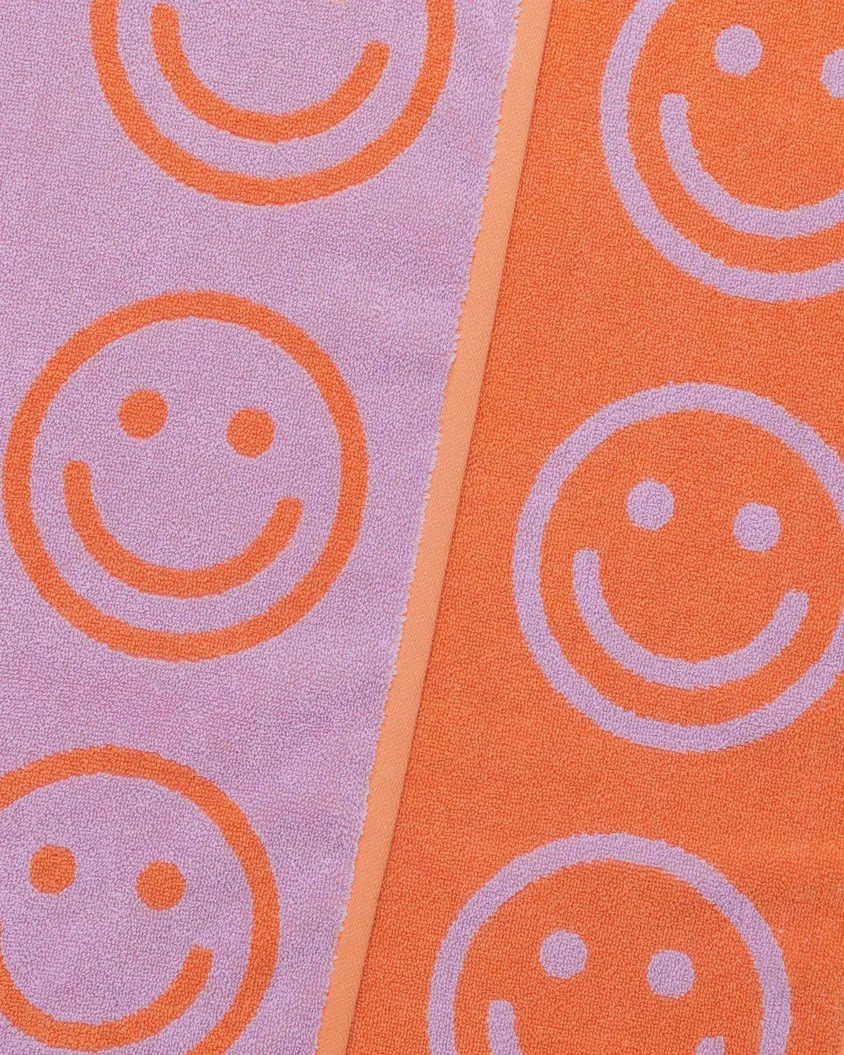 BAGGU - BATH TOWEL Badetuch | Happy Lilac - ROSA ECK - Smiley, ,