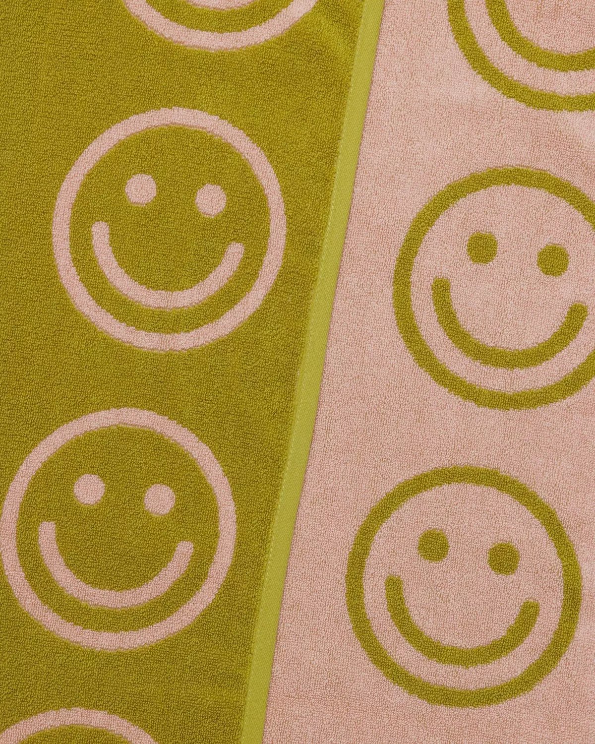 BAGGU - BATH TOWEL Badetuch | Happy Ochre - ROSA ECK - Smiley, ,