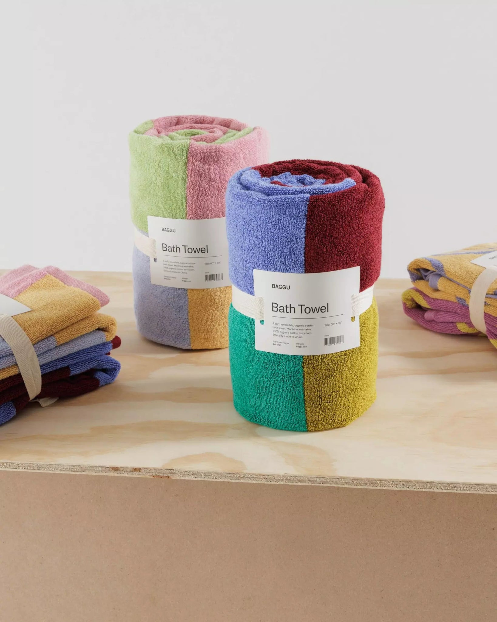 BAGGU - BATH TOWEL Badetuch | Happy Ochre - ROSA ECK - Smiley, ,