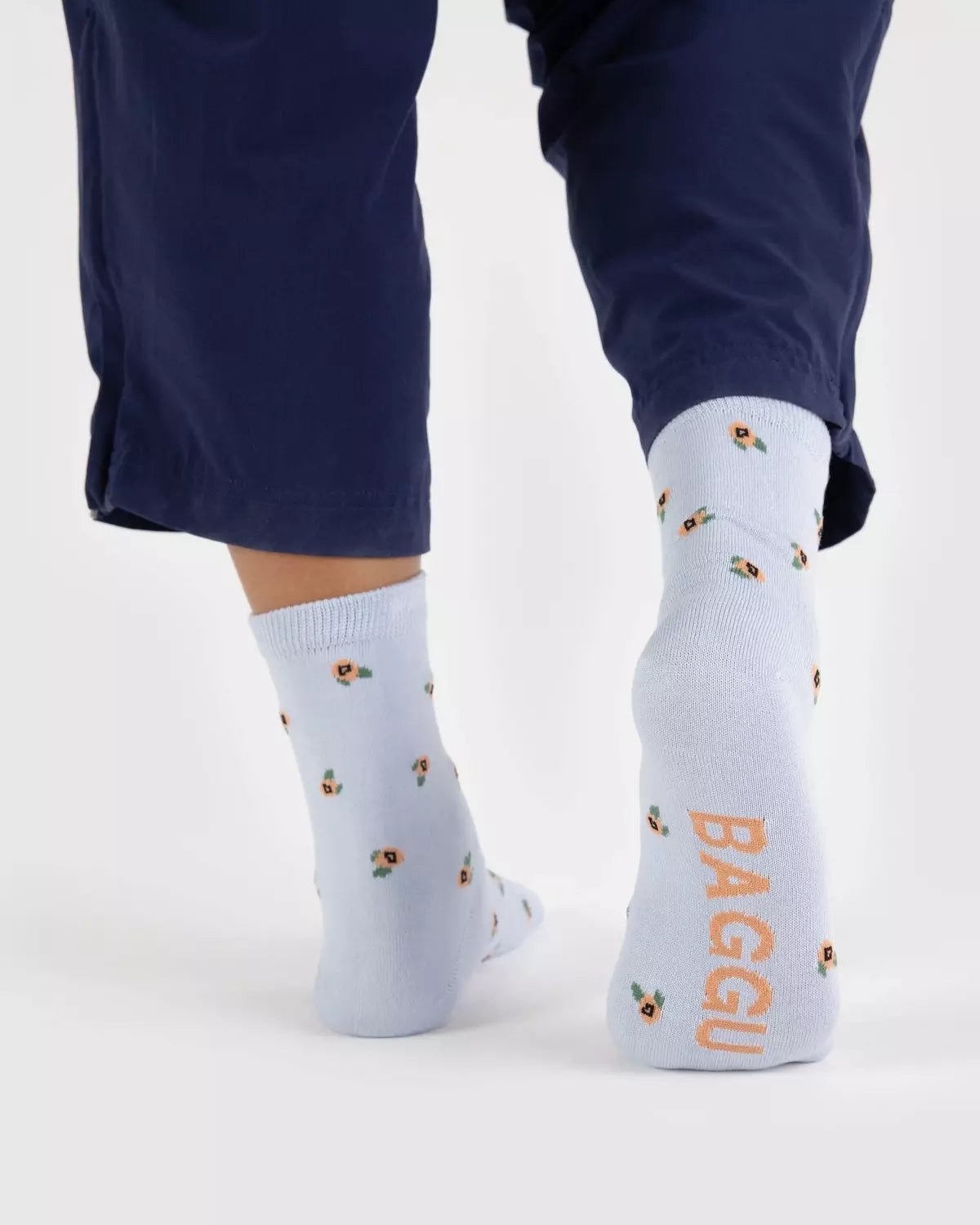 BAGGU - CREW SOCK Socken | Blue Rosette - ROSA ECK - , ,